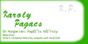 karoly pagacs business card